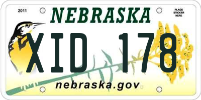 NE license plate XID178
