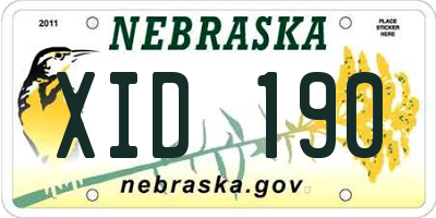 NE license plate XID190