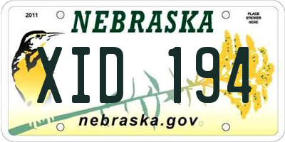 NE license plate XID194