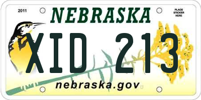 NE license plate XID213