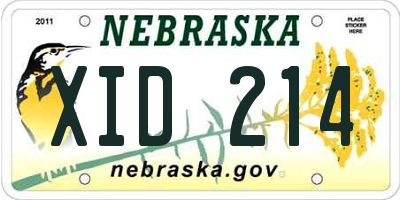 NE license plate XID214