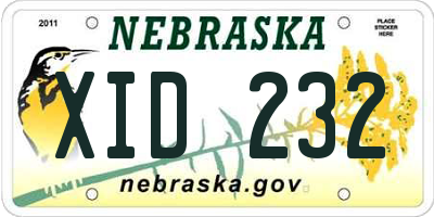 NE license plate XID232