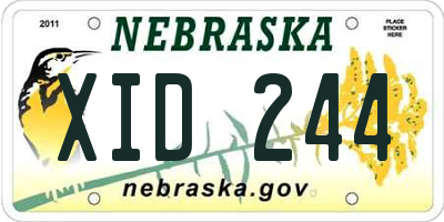 NE license plate XID244