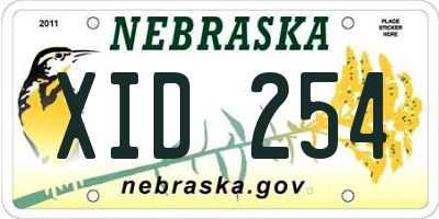 NE license plate XID254