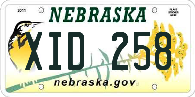 NE license plate XID258