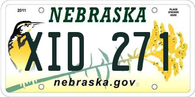 NE license plate XID271