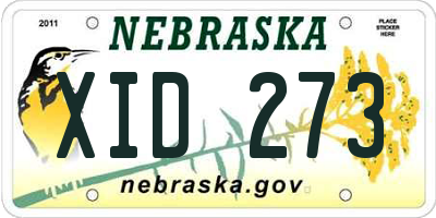 NE license plate XID273