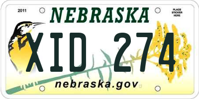 NE license plate XID274