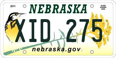 NE license plate XID275