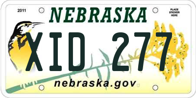 NE license plate XID277