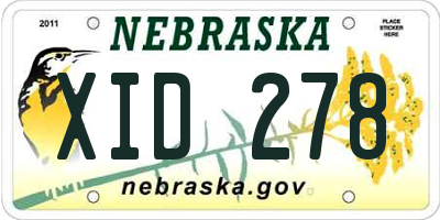 NE license plate XID278