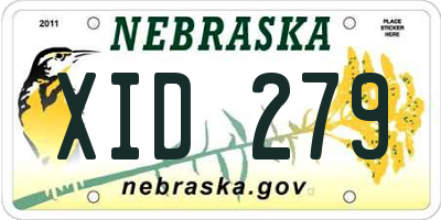 NE license plate XID279