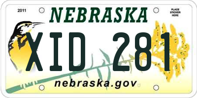 NE license plate XID281