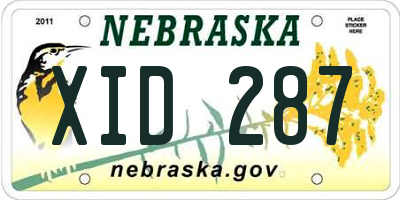 NE license plate XID287