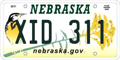 NE license plate XID311