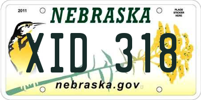 NE license plate XID318