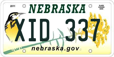 NE license plate XID337