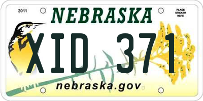 NE license plate XID371