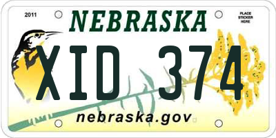 NE license plate XID374