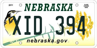 NE license plate XID394