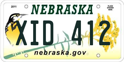 NE license plate XID412