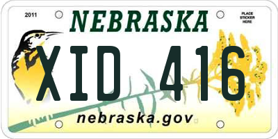 NE license plate XID416