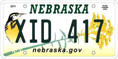 NE license plate XID417