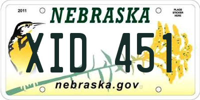 NE license plate XID451