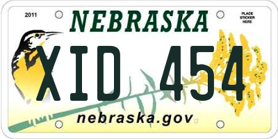 NE license plate XID454