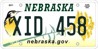 NE license plate XID458