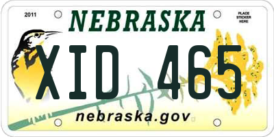 NE license plate XID465
