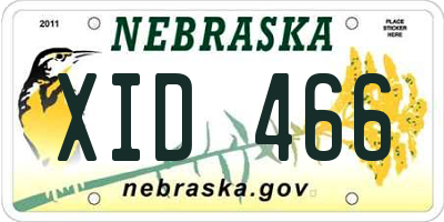 NE license plate XID466