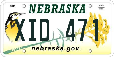 NE license plate XID471