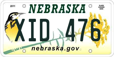 NE license plate XID476