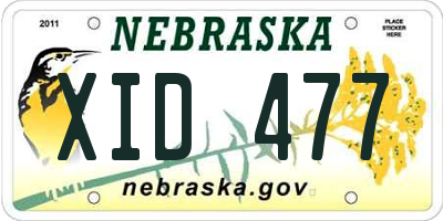 NE license plate XID477