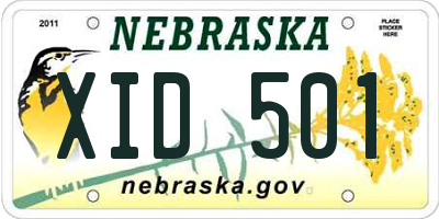NE license plate XID501