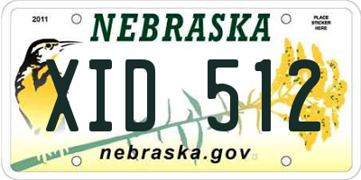NE license plate XID512