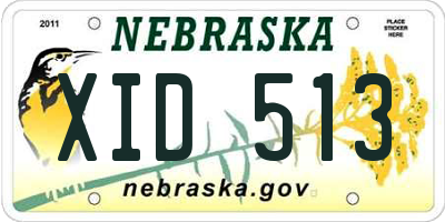 NE license plate XID513