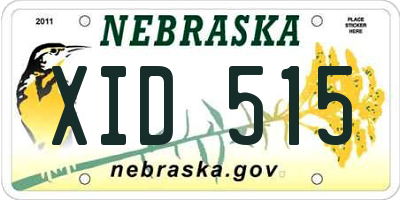 NE license plate XID515
