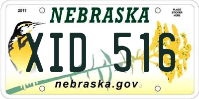 NE license plate XID516