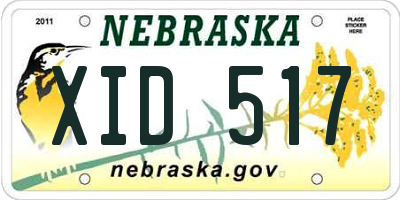 NE license plate XID517
