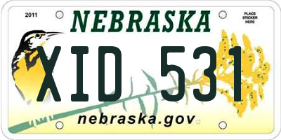 NE license plate XID531