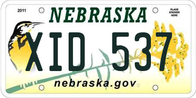 NE license plate XID537