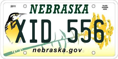 NE license plate XID556