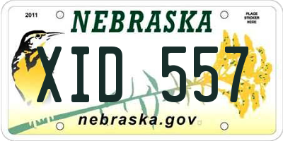 NE license plate XID557