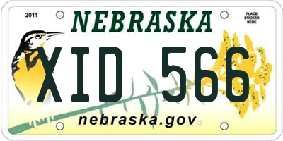 NE license plate XID566