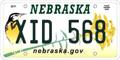 NE license plate XID568