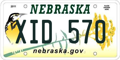NE license plate XID570