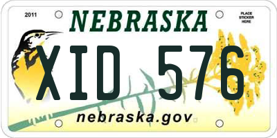 NE license plate XID576