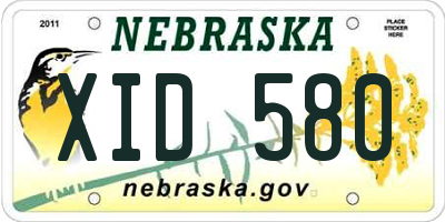 NE license plate XID580